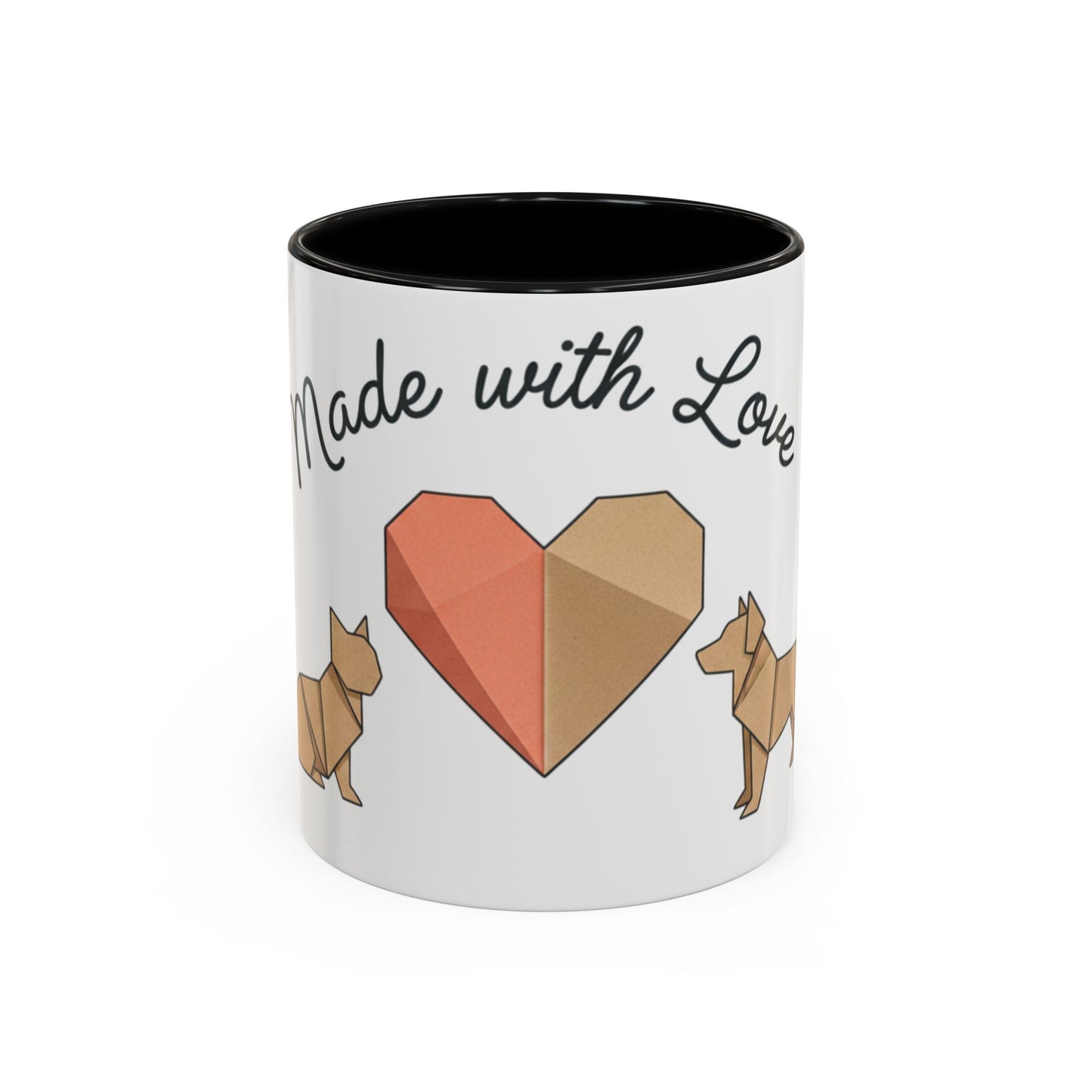 Dog Heart Accent Coffee Mug – “Made with Love”