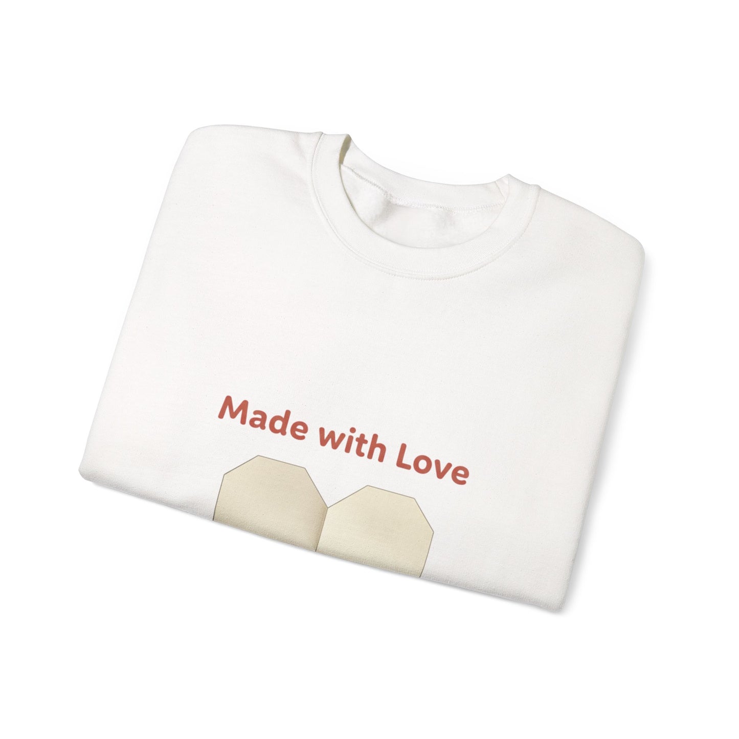 “Made with Love” Paw Print Heart Crewneck Sweatshirt