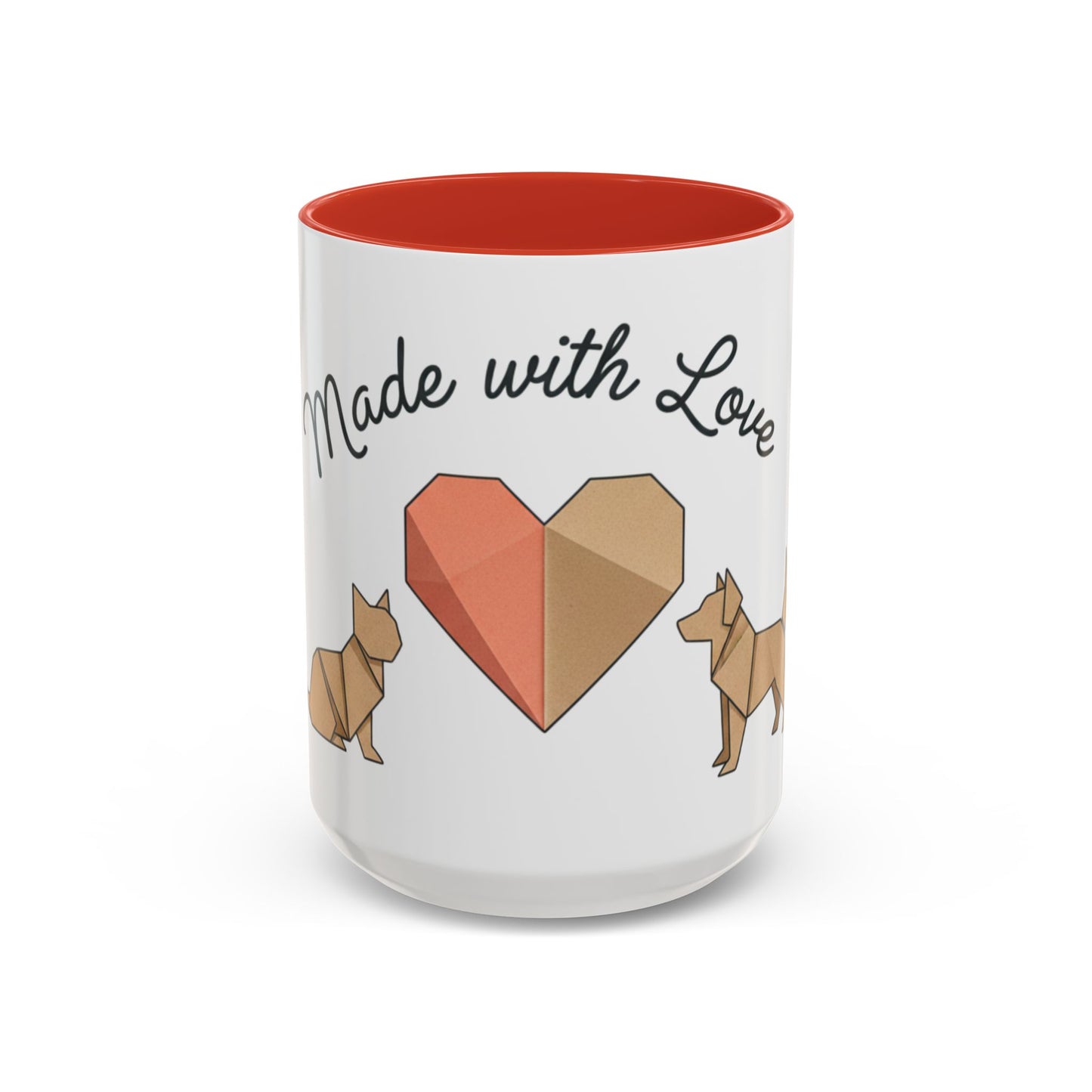 Dog Heart Accent Coffee Mug – “Made with Love”