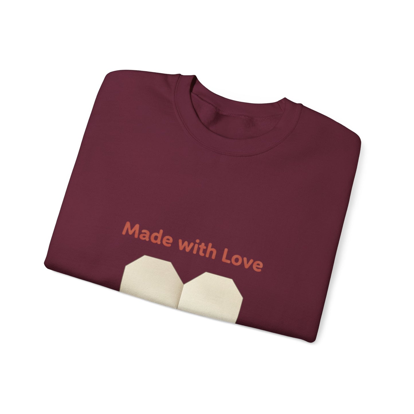 “Made with Love” Paw Print Heart Crewneck Sweatshirt