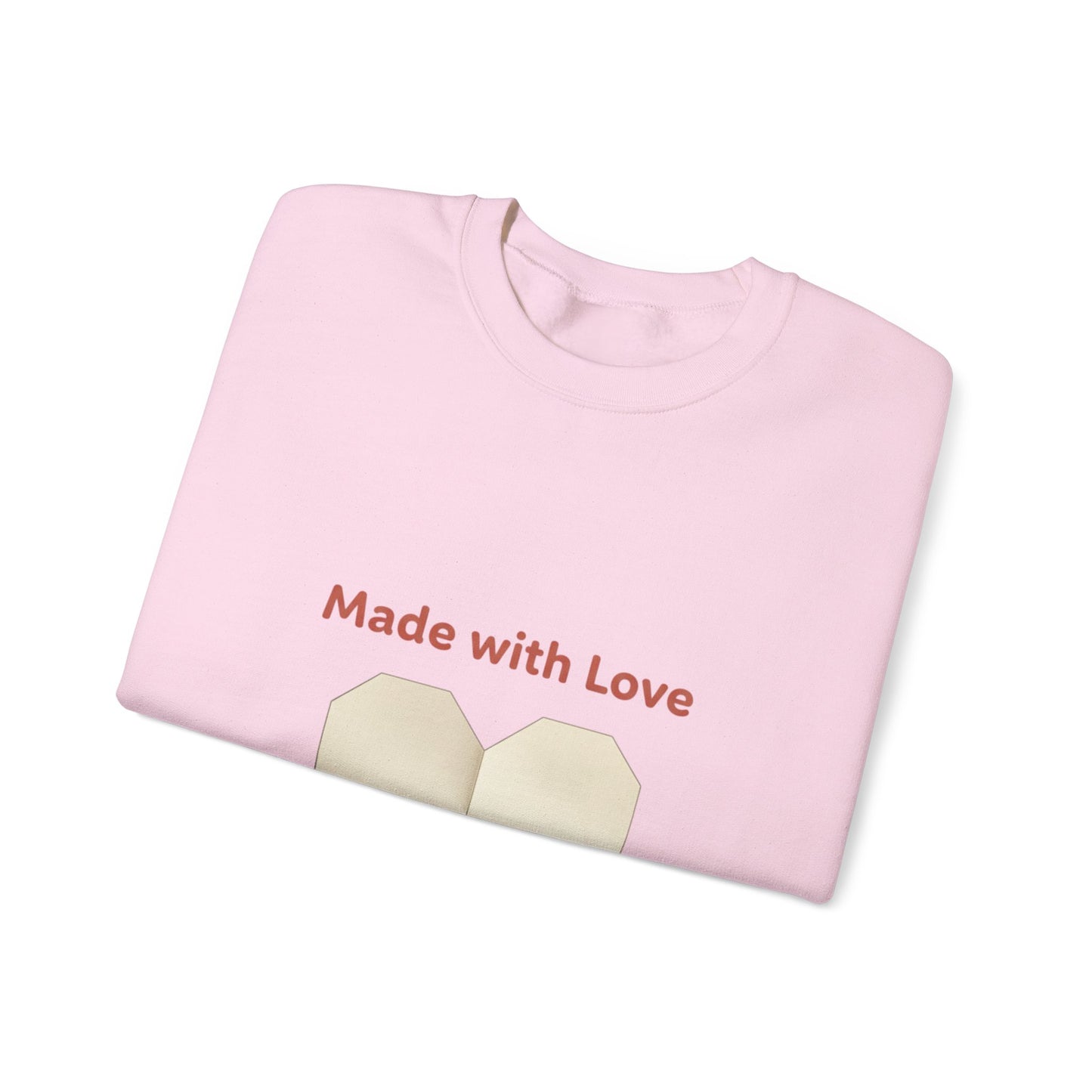 “Made with Love” Paw Print Heart Crewneck Sweatshirt