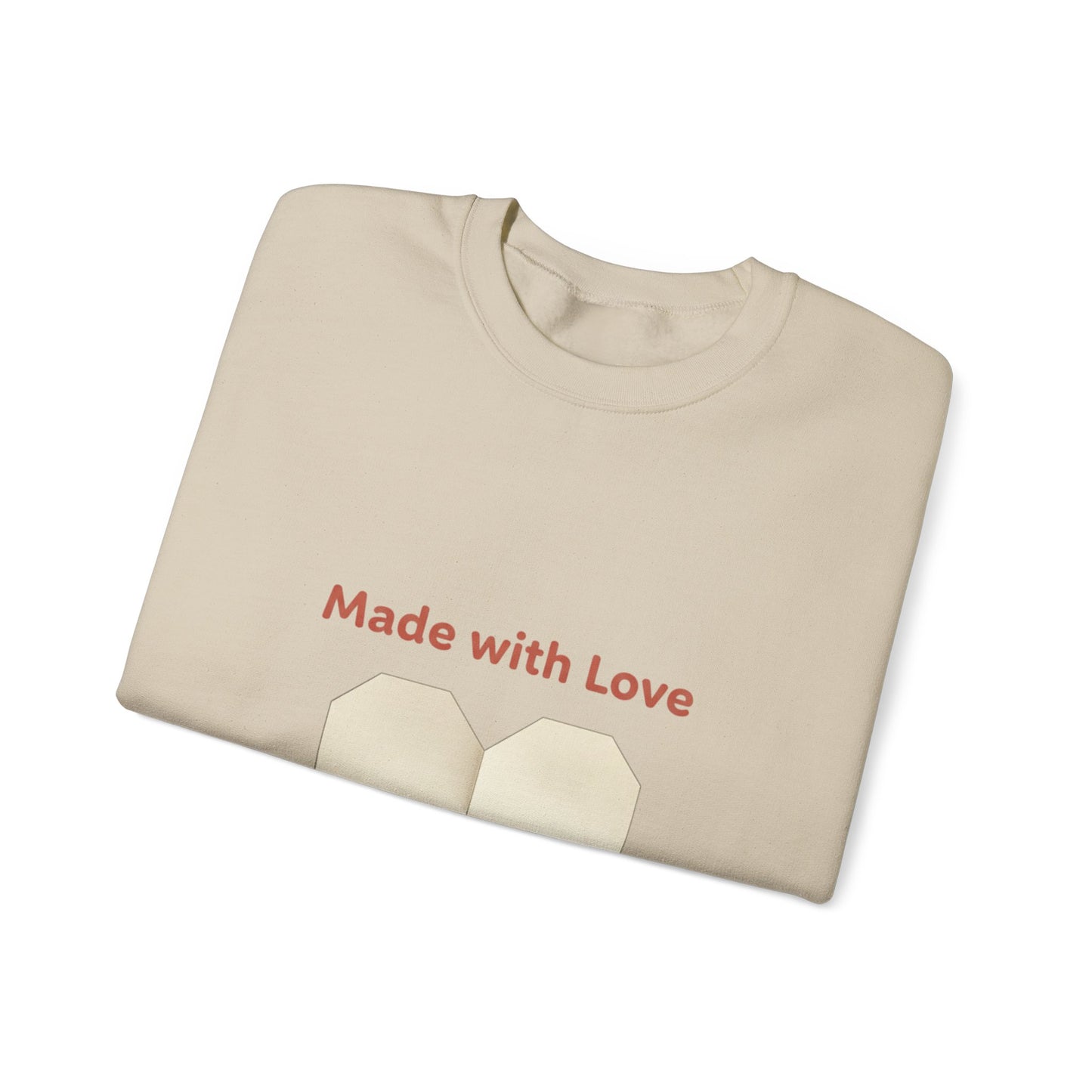 “Made with Love” Paw Print Heart Crewneck Sweatshirt