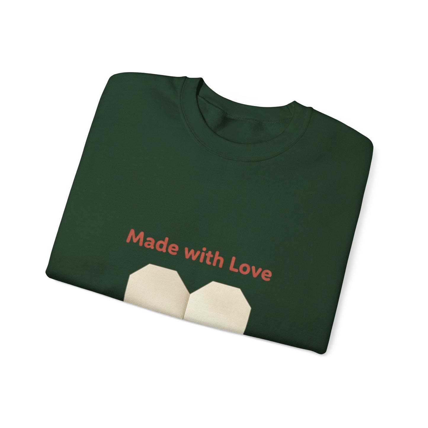 “Made with Love” Paw Print Heart Crewneck Sweatshirt