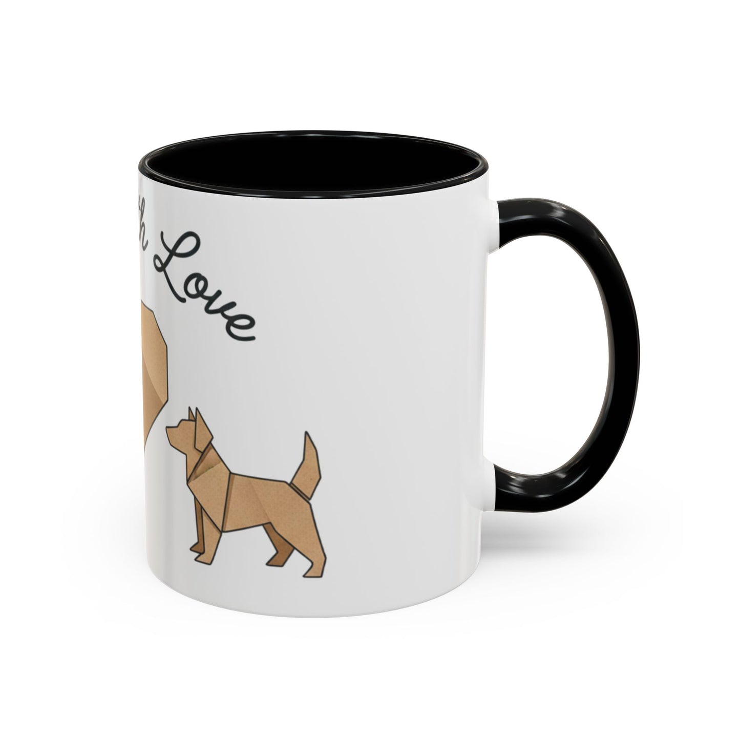 Dog Heart Accent Coffee Mug – “Made with Love”