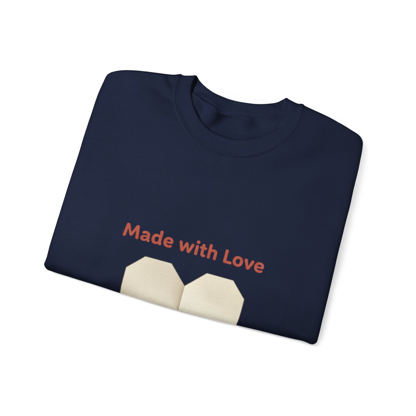 “Made with Love” Paw Print Heart Crewneck Sweatshirt