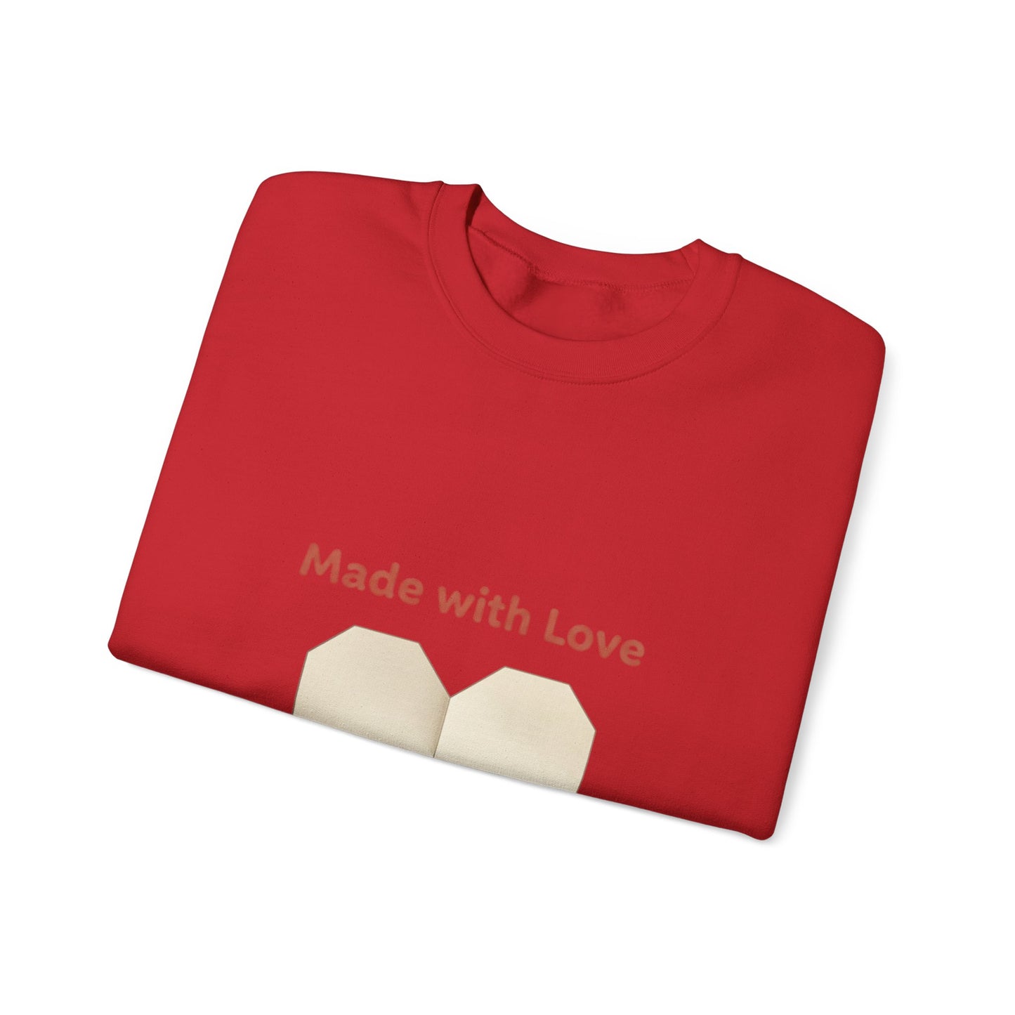 “Made with Love” Paw Print Heart Crewneck Sweatshirt