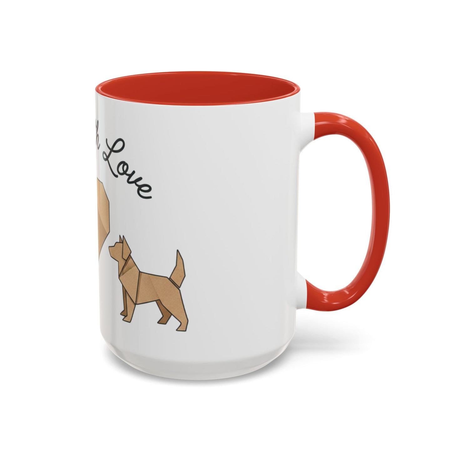Dog Heart Accent Coffee Mug – “Made with Love”