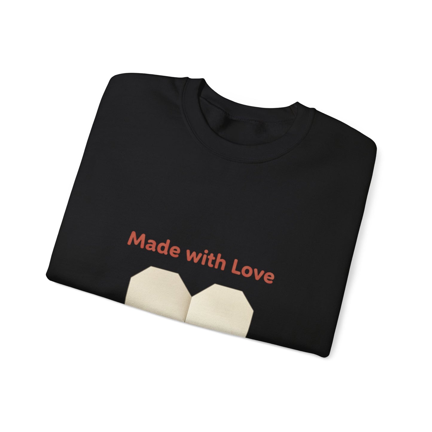 “Made with Love” Paw Print Heart Crewneck Sweatshirt